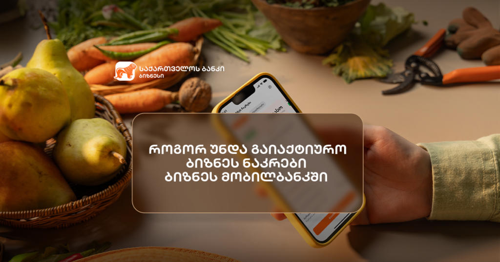 როგორ უნდა გაიაქტიუროთ ბიზნეს ნაკრები ბიზნეს მობილბანკში მარტივად და სწრაფად